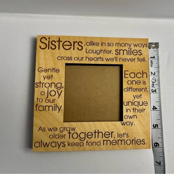 Natural wood picture frame 6 x 6 and picture is 3.5 x 3.5 - Picture 2 of 8